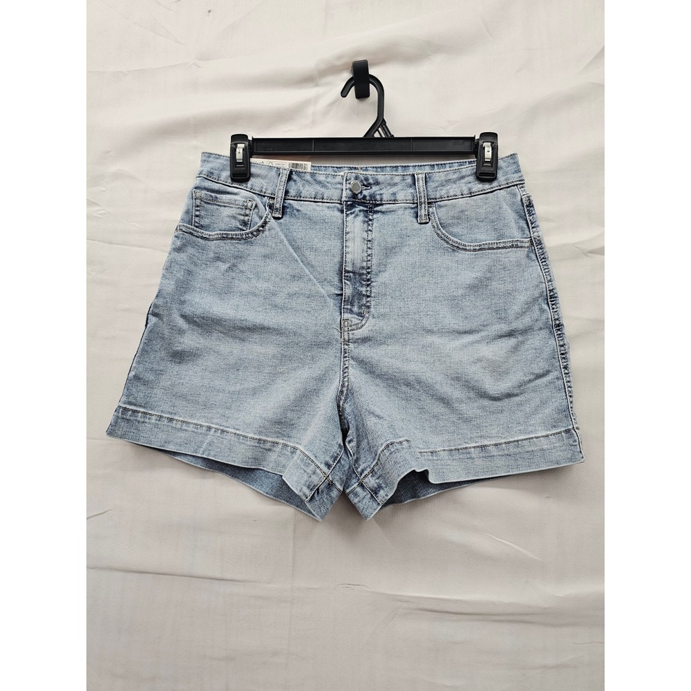 Rebecca Minkoff Womens High Rise 90s Shorts Blue Cotton Blend Casual Size 12